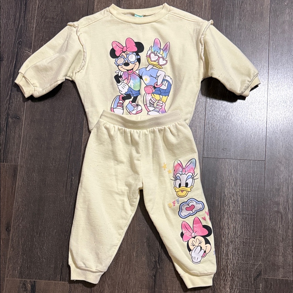 Disney Cream Kids Matching Set with Minnie and Daisy